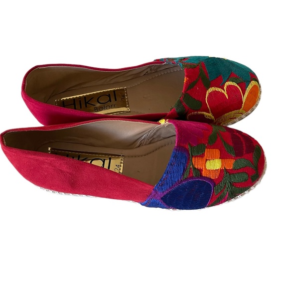 Embroidered shoes, embroidered shoes, embroidered red shoes, Embroidered flats - Picture 10 of 16